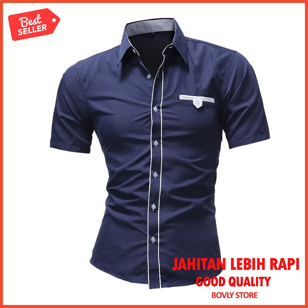 Kemeja Pria Casual Hem Murah Atasan Cowok Keren Best Seller D9M2 Formal Baju Model Terbaru Fashion