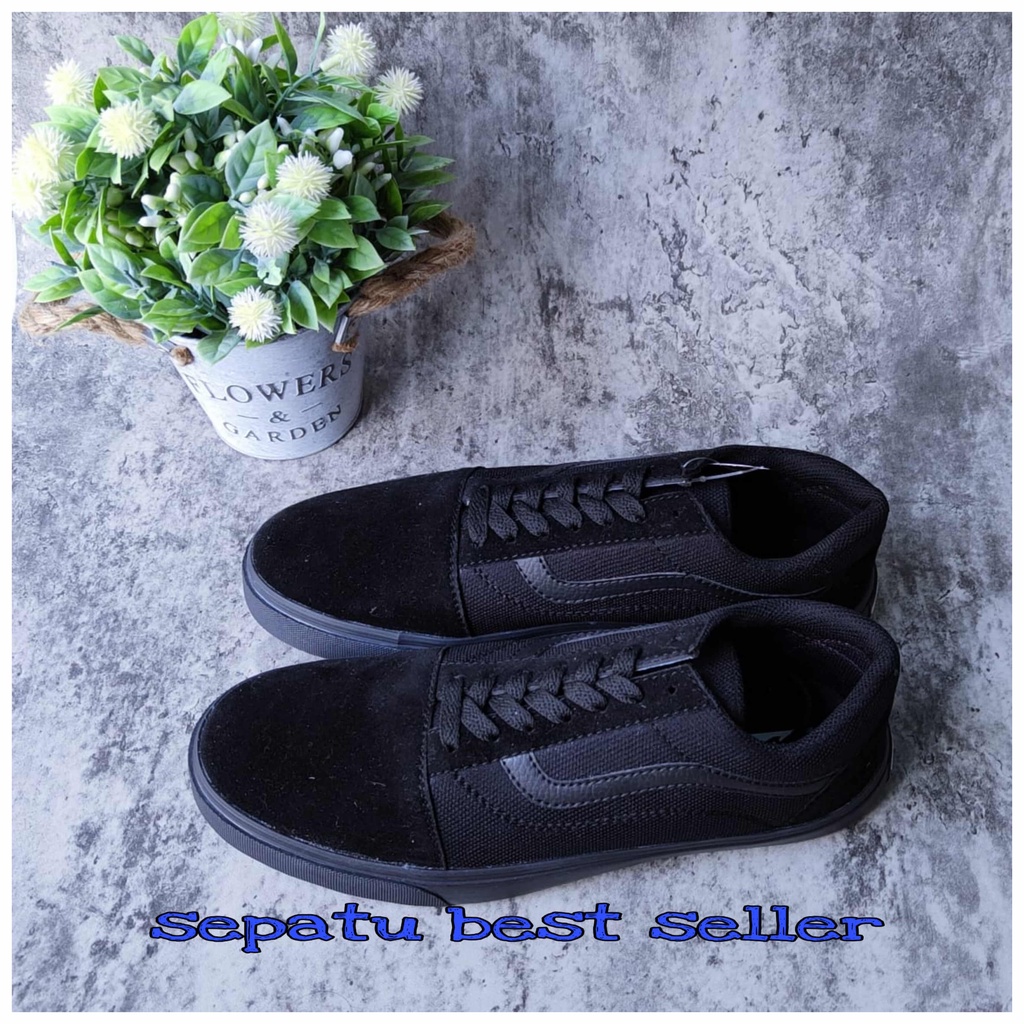 SEPATU SEKOLAH VANS121 OLD SCHOOL FULLBLACK TERMURAH TANPA BOX