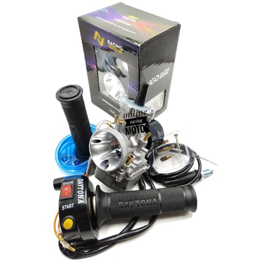 karburator pwk 28 30 32 34 NGO racing sepaket gaspontan tombol black silver PJ mj jarum motor intake