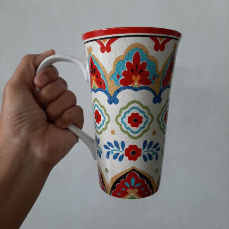 MAROKO MUG JUMBO GELAS KERAMIK SANGO MOTIF MAROCO MAROCCO HIAS CANTIK DEKOR MEJA MAKAN DAPUR CANTIK