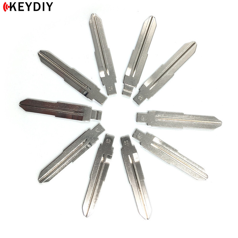 10pcs / lot Kunci Remote KD Kosong Bahan Metal Model Flip 62# Mit8 Gantungan Kunci Kiri Pengganti Untuk Mitsubishi Benz Mini Fob