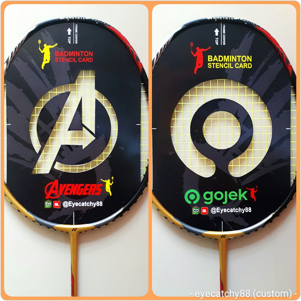 Badminton Raket Stencil Card/Logo Raket/ Cetakan Raket - CUSTOM LOGO