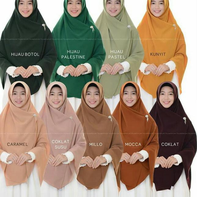 Harga Terbaik Jilbab Wolvis Khimar Oki Wolfis Polos Warna Pastel