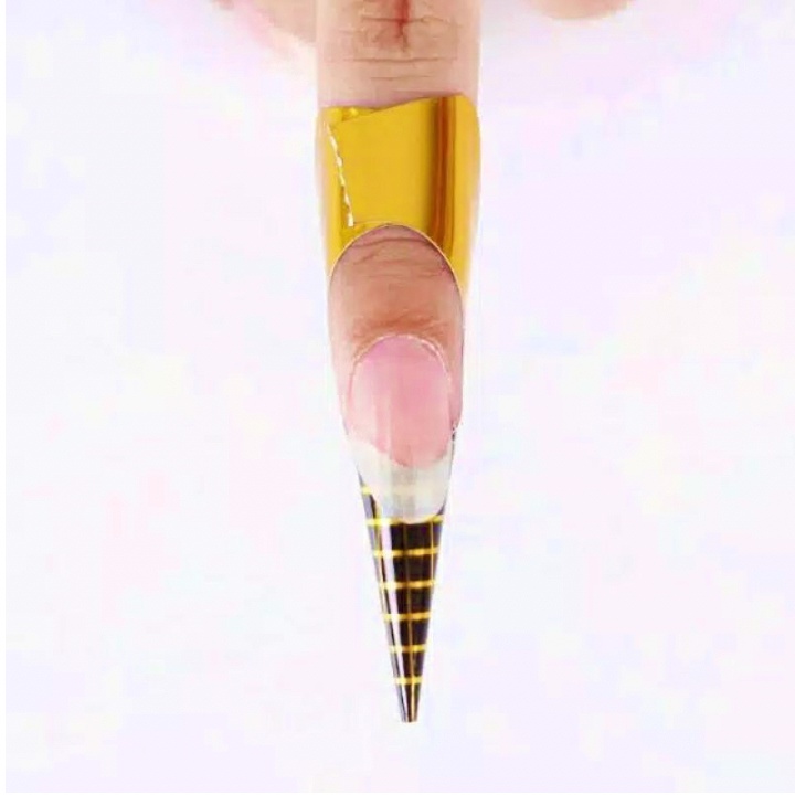 1 PCS Cetakan Extention Nail Art Nail Form Gold Pembentuk Kuku Palsu KU012