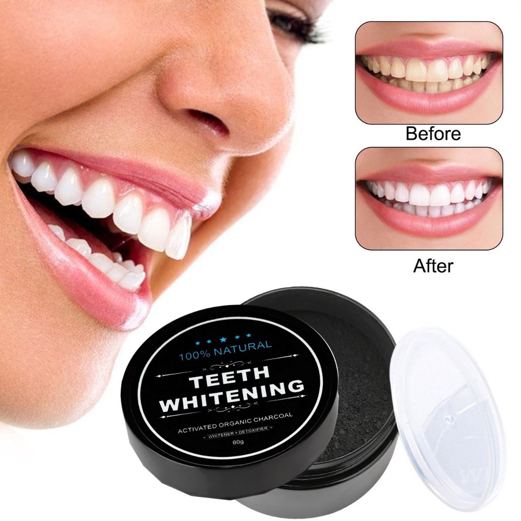 TEETH WHITENING ACTIVATED ORGANIC CHARCOAL BUBUK ARANG AKTIF PEMUTIH GIGI BEST SELLER