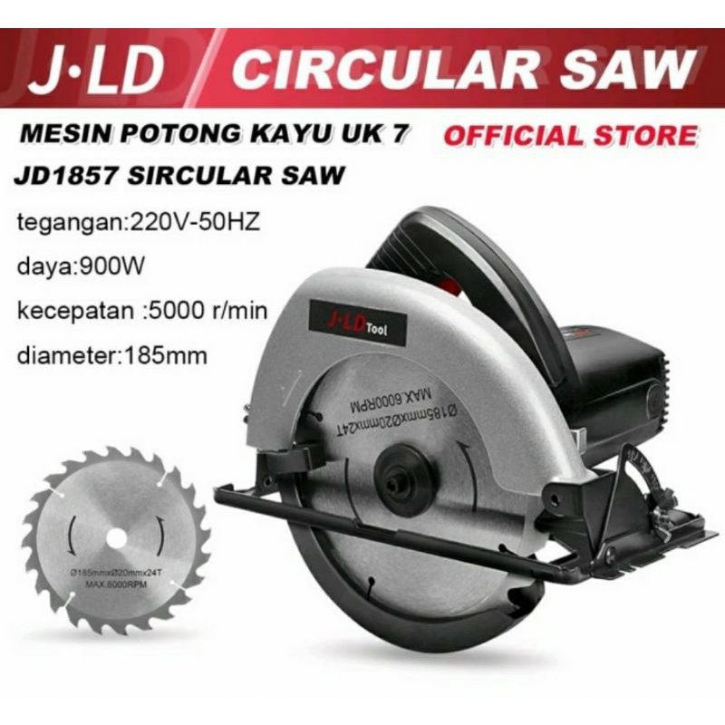 JLD Mesin circular saw JLD mesin gergaji kayu 7 inch gergaji potong serkel