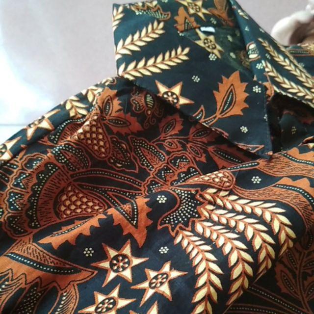 Bswart Batik Hrb026 Kenongo Hem Pendek Padi Pekalongan M L Xl Batik Pria Murah Modern Grosir