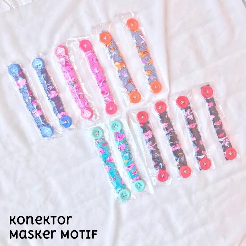 KONEKTOR MASKER 12PCS (1LUSIN) MOTIF &amp; POLOS