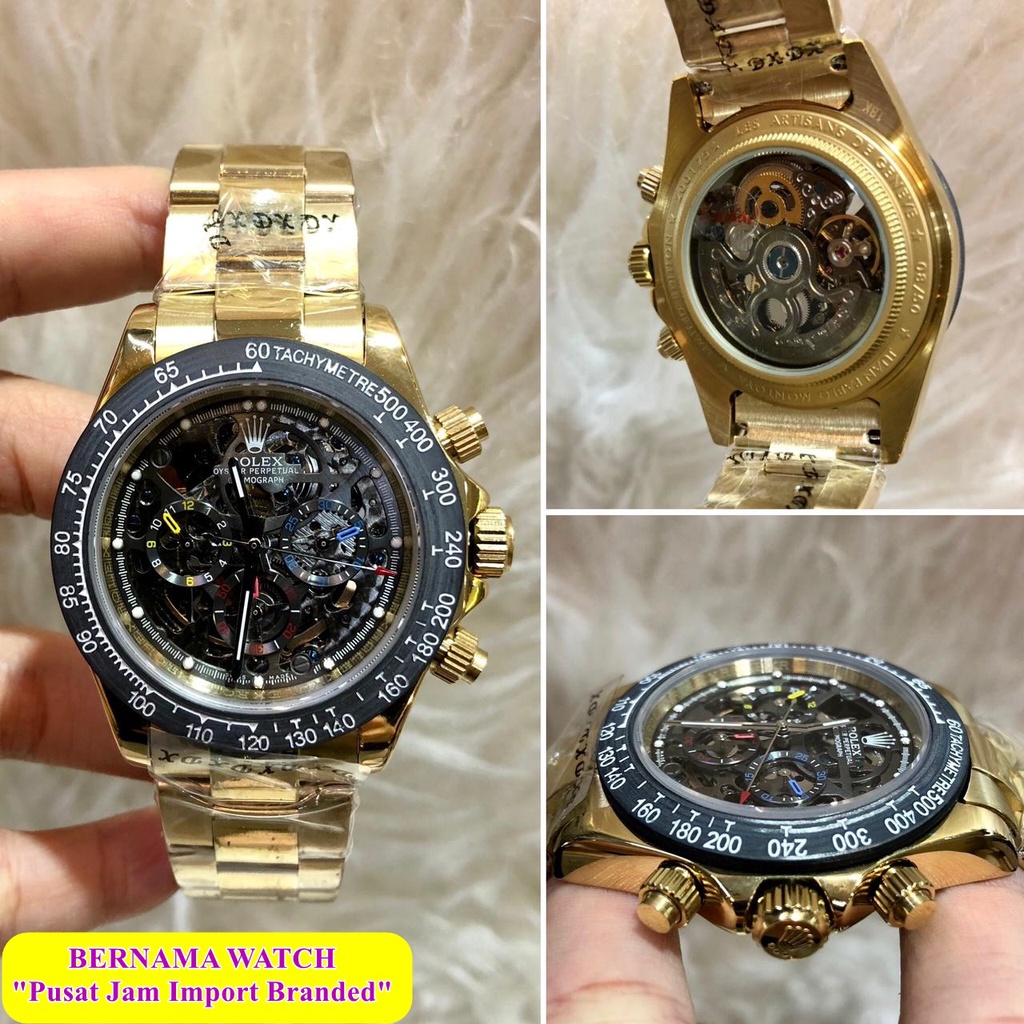 EXTRA HEMAT  JAM TANGAN PRIA KEREN ROLEX DAYTONA MONTOYA MATIC DIAMETER 42MM JAM TANGAN PRIA BRANDED