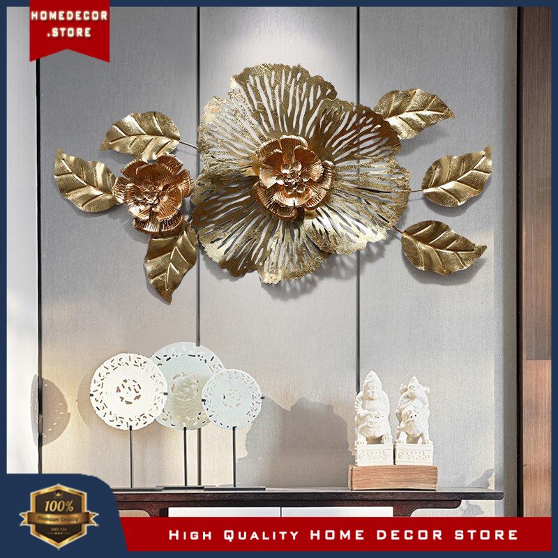 

Nieuwe Chinese Smeedijzeren 3D Bloem Muur Sticker Ambachten Thuis Woonkamer Muur Opknoping Ornamente