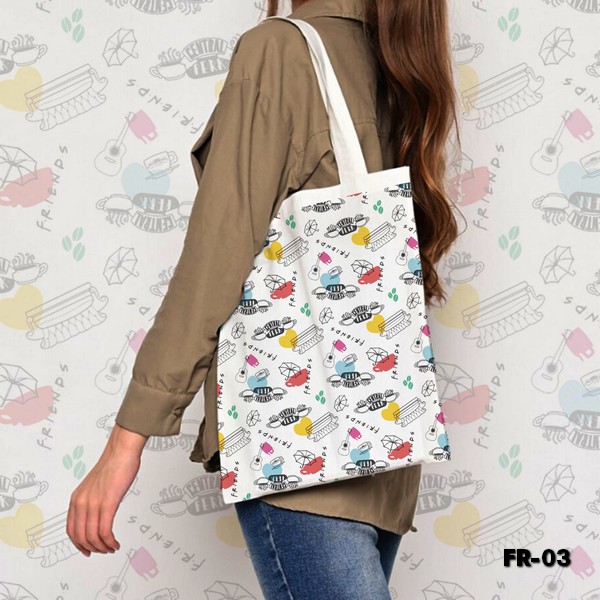 TOTE BAG BLACU MOTIF - FRIENDS