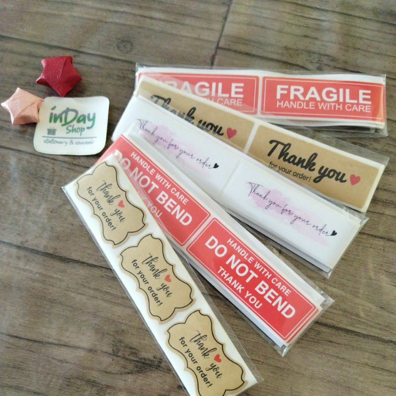 (30pcs) Sticker Thank You/Fragile KECIL | INDAY SHOP