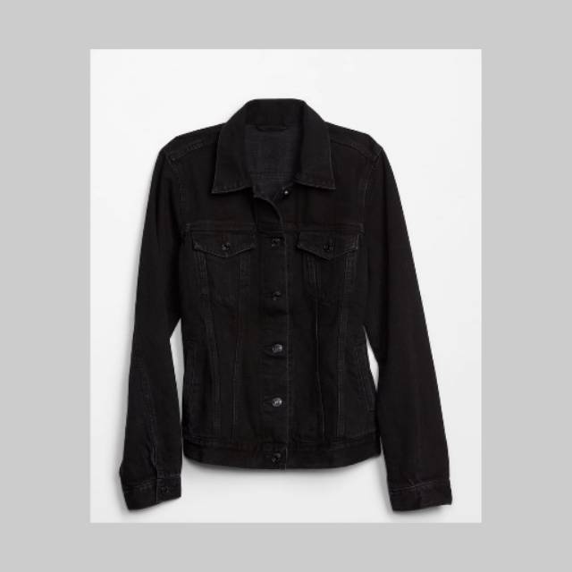 gap icon denim jacket black