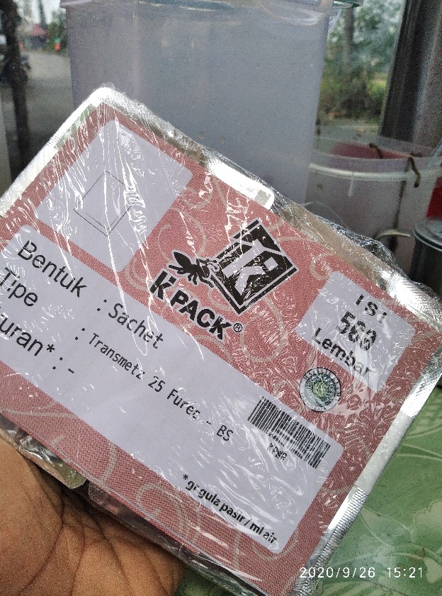 Sachet Transmetz 25g Kombinasi Foil Silver Bening Kemasan
