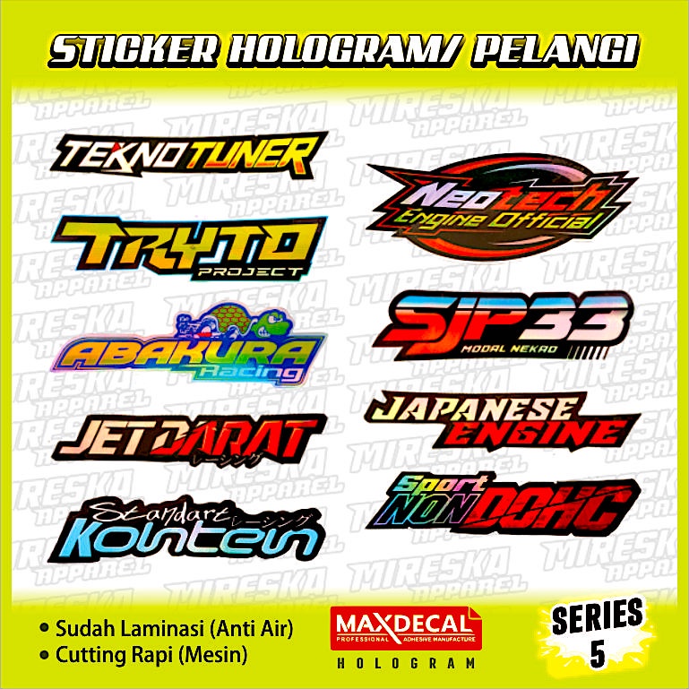 Terbaru Stiker Viral Hologram Terlaris Racing Series 5 / Sticker Kata Kata /Sticker Motor Bengkel Ba