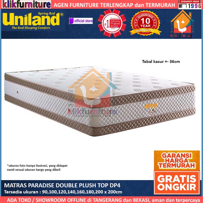 Kasur / Matras Paradise Double Plushtop DP4 Uniland Springbed