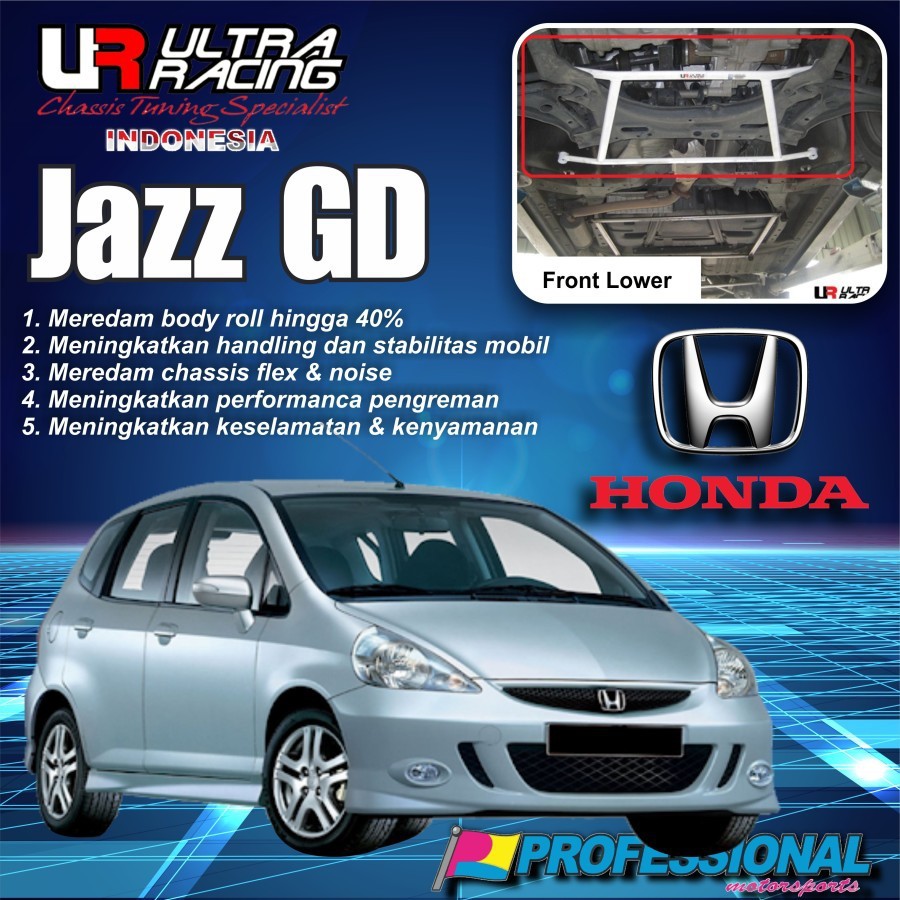 Aksesoris Stabiliser Strutbar ULTRA RACING Front lower H. Jazz GD GD3