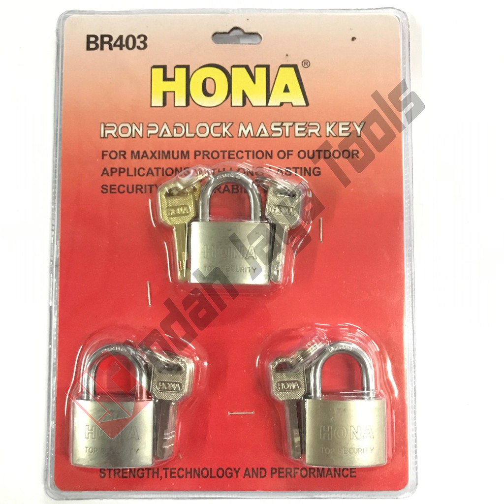 Gembok Master Key HONA 40 mm 3 Pcs