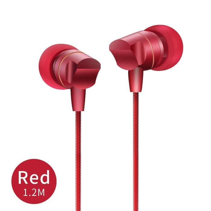 JOYROOM Earphone Braided Metal Earphone JR-E207 RED