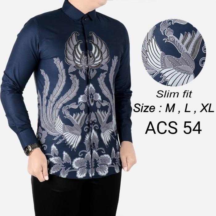KEMEJA BATIK PRIA SLIM FIT / BAJU BATIK PRIA SLIM FIT SOLO ACS54