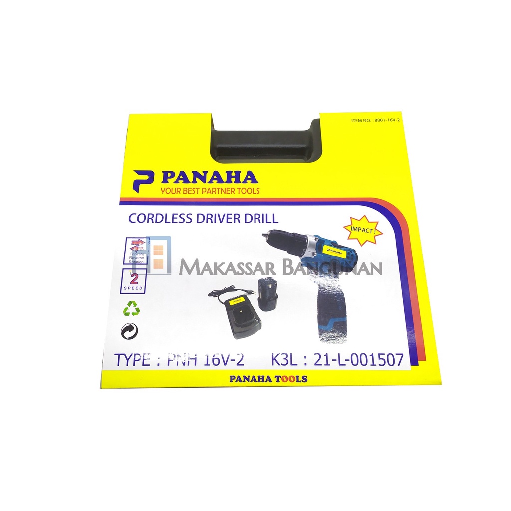 PANAHA Bor Cordless 16 V PNH16V-2 - Mesin Bor Portable