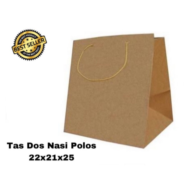 

Tas /tas kertas/ Dos Nasi 22x21x25 Polos Paperbag Paper Bag Tas Kertas Dus Nasi