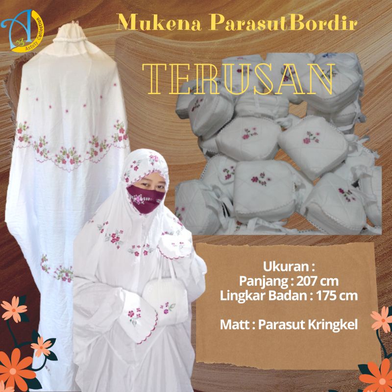 Best Seller,,Mukena Parasut  Terusan Putih
