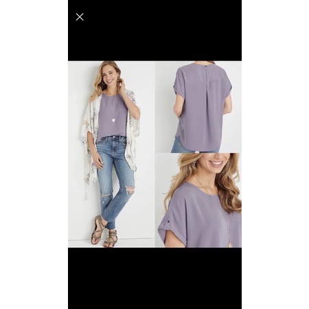 Maurices Zipper Back Jumbo Blouse MRCS Lilac