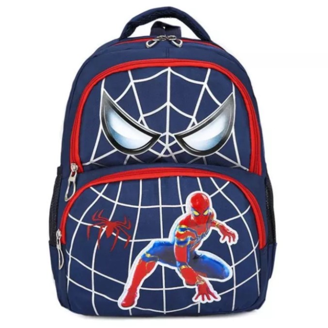 READY TAS RANSEL BACKPACK ANAK ANAK LUCU KARAKTER CEWEK COWOK TERLARIS SPIDERMAN ROBOT HITAM MERAH