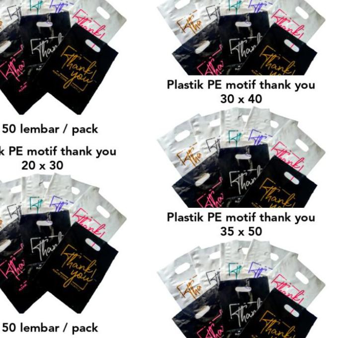 

Best Seller! Plastik plong motif thank you / plastik pond motif thank you 35 x 50 Termurah