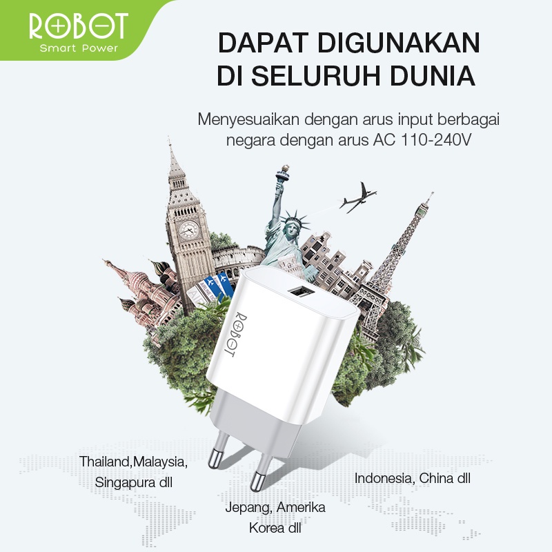 Batok Charger Original Robot RT-K8 10W 2A Perbox isi 10 pc