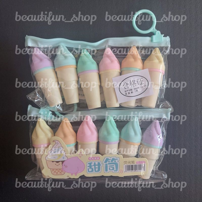 

Pena stabilo lucu | stabilo es krim warna warni bentuk es krim | stabillo es krim | stabillo ice cream fancy set isi 6 | ice cream highlighter | highlighter set isi 6 | highlighter ice cream | stabilo / highlighter 6 warna motif es krim | alat tulis lucu