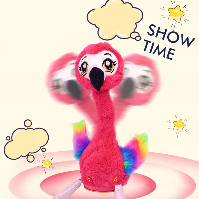 Mary Flamingo Singing And Dancing Boneka Flamingo Plush Interaktif Toy Figure Mainan Animasi Interaktif Berbicara Mewah