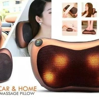 PROMO Bantal Pijat Rumah Dan Mobil / BANTAL MASSAGE ELEKTRIK Portable  Bantal Pijat 8 Bola Massage Pillow Mobil dan Rumah Car Home