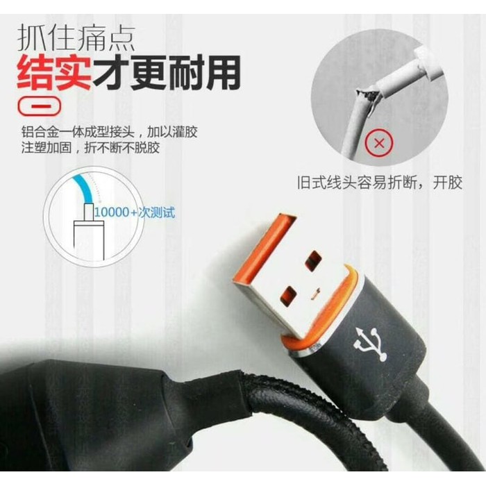 Nomad iFOX Battery Kabel/ Baterai / Batt Ultra Rugged Cable For Type C Android