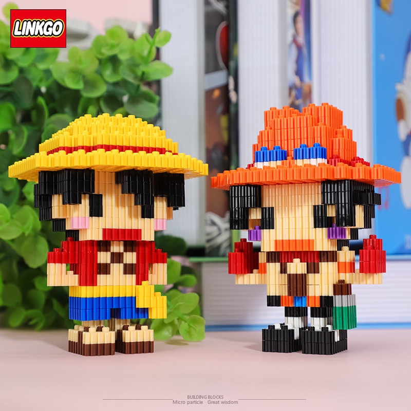 Mainan Balok Bangunan model Kartun One piece Untuk Hadiah Anak