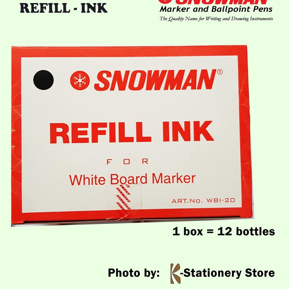 

Laris KCWAY Tinta Isi Ulang Spidol Papan Tulis Whiteboard Snowman WBI-20 ( Hitam / Biru / Merah / Hijau ) – Original Refill Ink 69 Promo