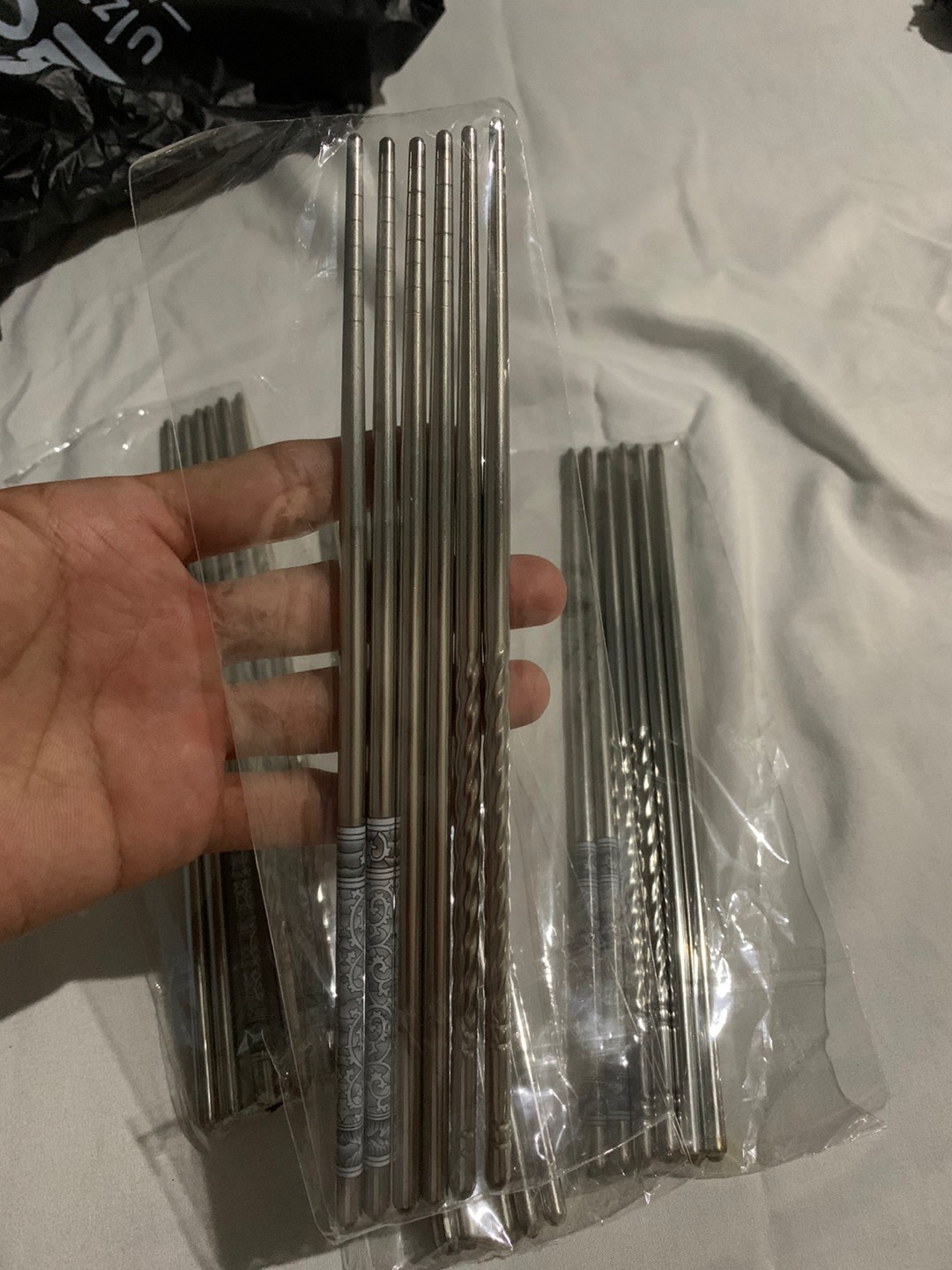 Laciola 3 Pasang Sumpit Stainless Steel Berkelas Chopstick Import High Quality