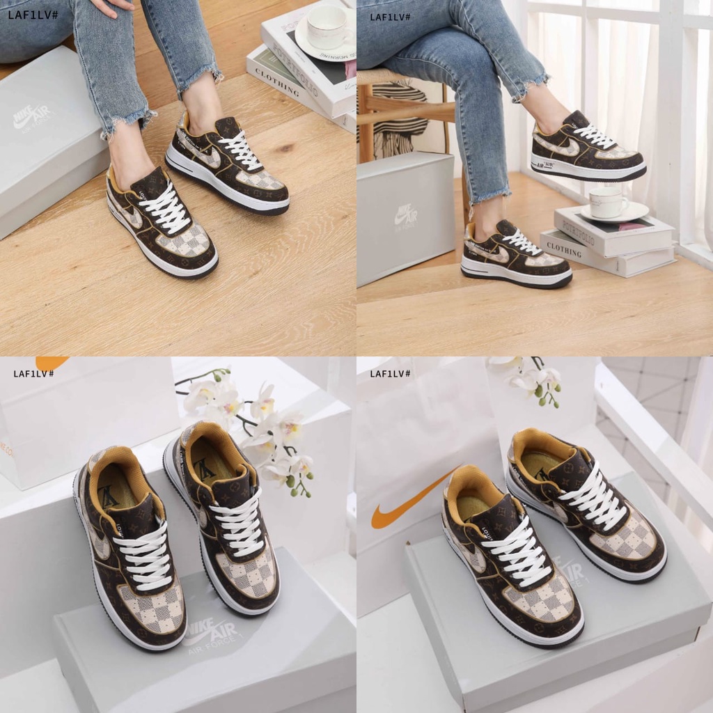 Sepatu Louis Vuitton X Nke AF1 By Virgil Abloh Woman Sneakers LAF1LV