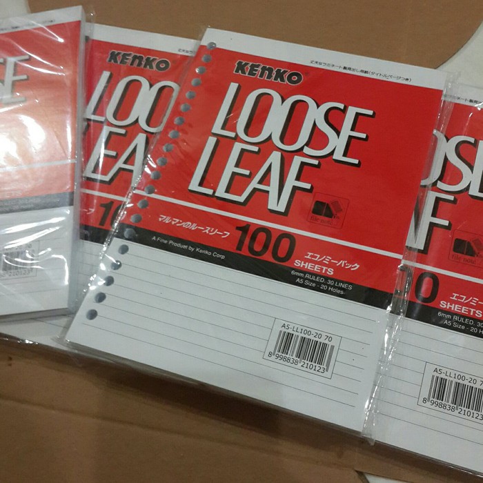 

Kertas File Loose Leaf Kenko A5 isi 100 Lbr