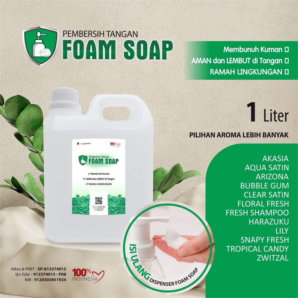 Sabun Cuci Tangan Foam 1 Liter / Handsoap Foam Cuci Salju Anti Bakteri Aroma Wangi 1 Liter Jerigen