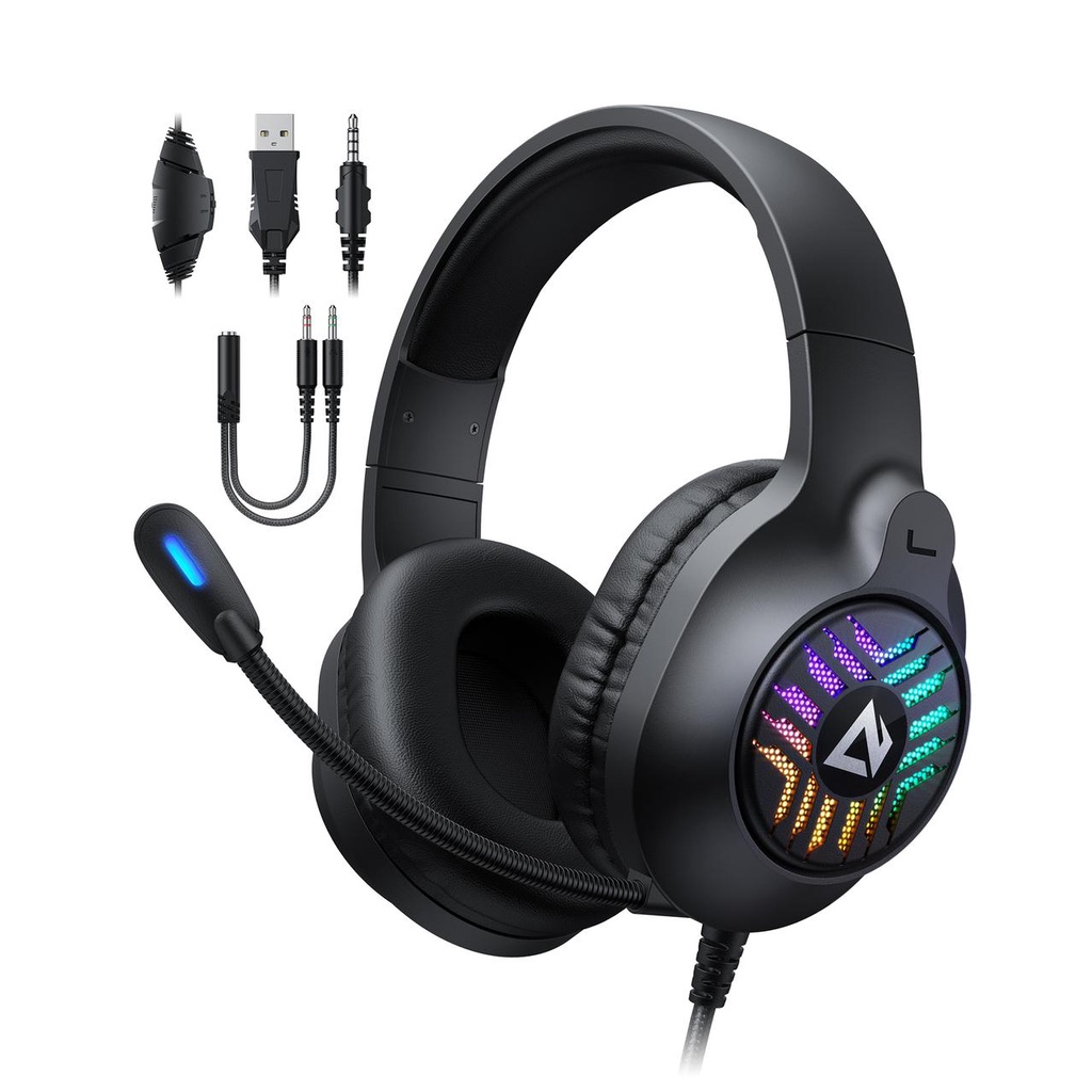 Aukey Headphone Gaming Over Ear RGB with Mic - 500873 - GH-X1