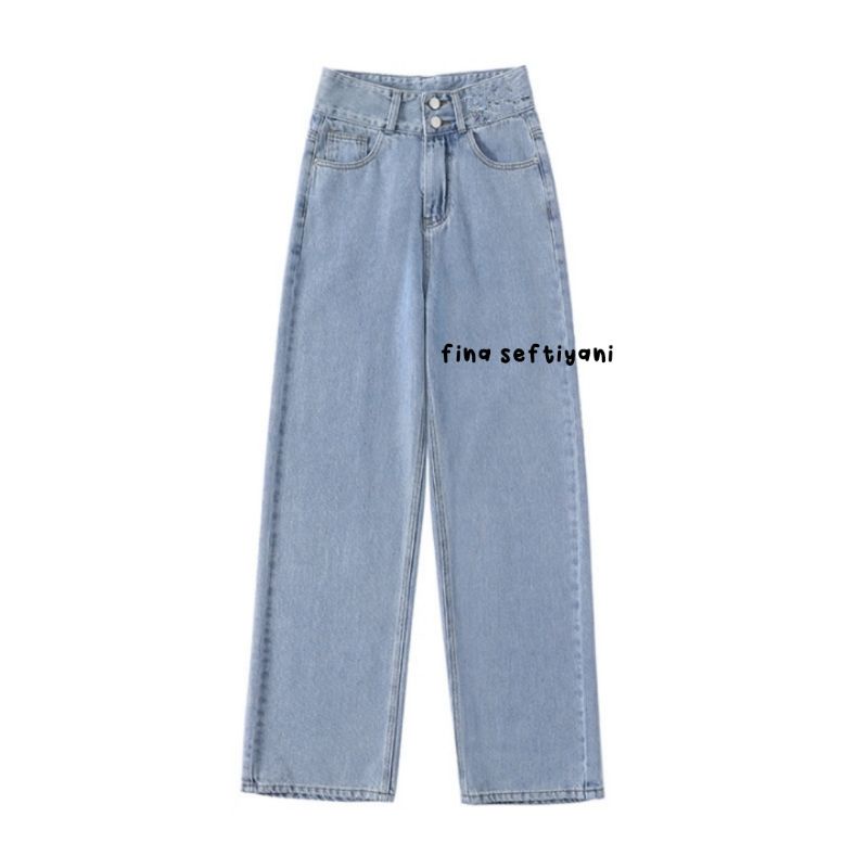 Highwaist jeans loose level up button