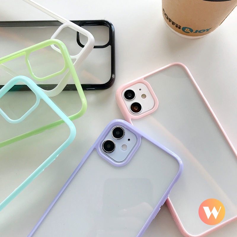 Soft Case Pelindung Kamera Tahan Banting Warna Macaron Untuk iPhone XR X XS Max 11 Pro Max 7 8 6 6s Plus 12 13 Pro Max SE 2020