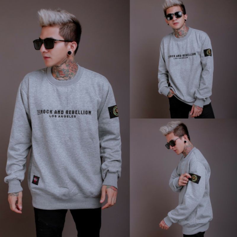 SWEATER PRIA CREWNECK REBELLION ORIGINAL BRAND REBEL ID /DISTRO BANDUNG / SWEATER PREMIUM /