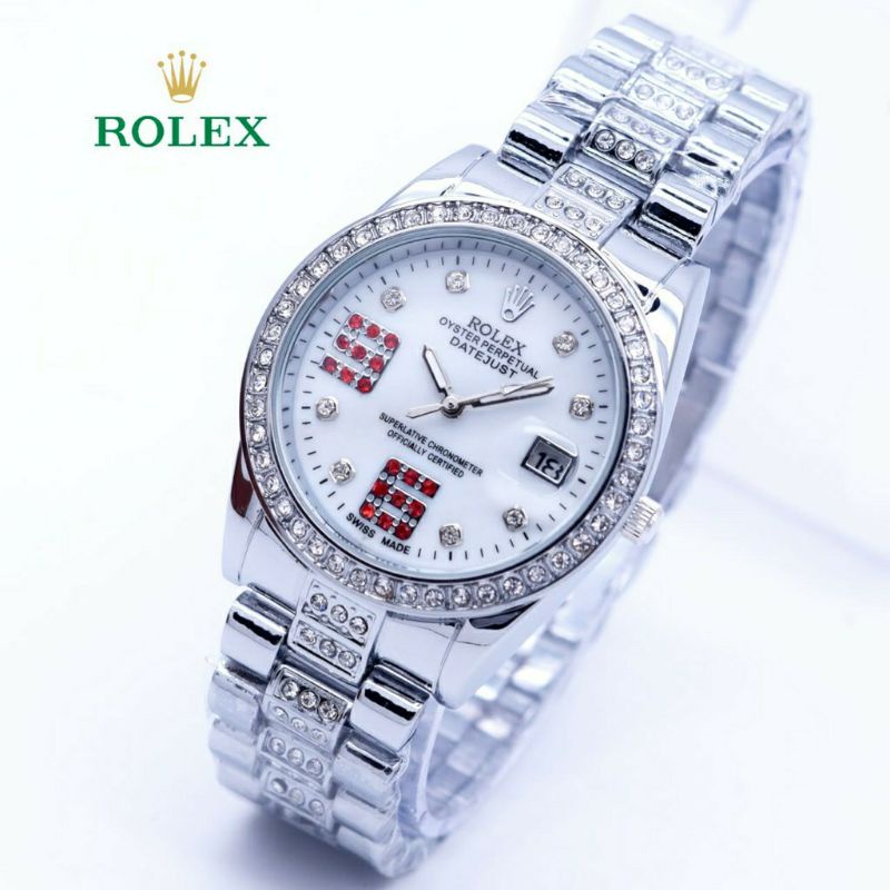 Jam Tangan Rolex 69 Datejus Ring Diamond Super Mewah - Jam Tangan Wanita Rolex - Rolex Silver
