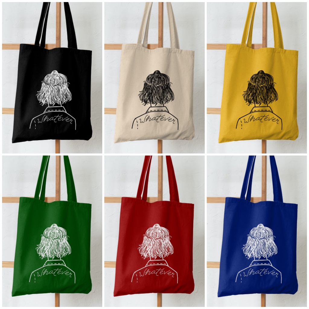 2021 TOTE TERBARU RESLETING TOTEBAG KPOP / TOTE BAG KPOP / KOREA / GOT7 / SEVENTEEN/ IKON/ ANIMAL / EXO TOTE UKURAN BESAR RESLETING KANVAS WARNA HITAM MARUN NAVY KREM