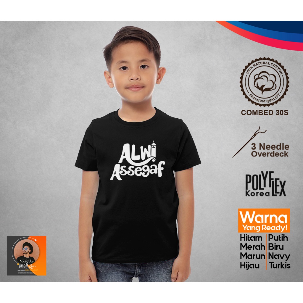Kaos Custom Anak AKTOR ALWI ASSEGAF TULISAN Baju Distro Unisex Pria Wanita Cotton Combed 30s