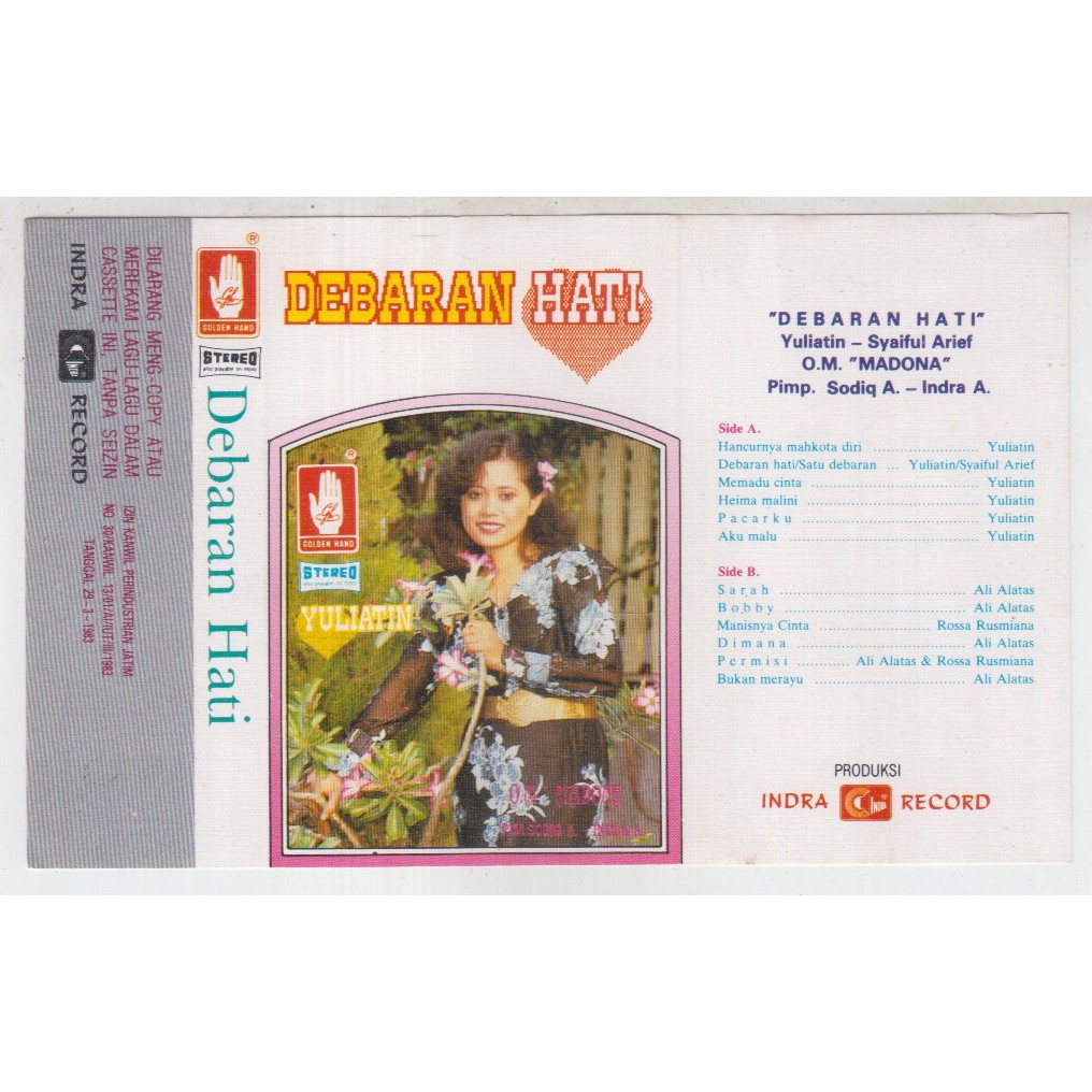 COVER SAMPUL KASET YULIATIN - DEBARAN HATI