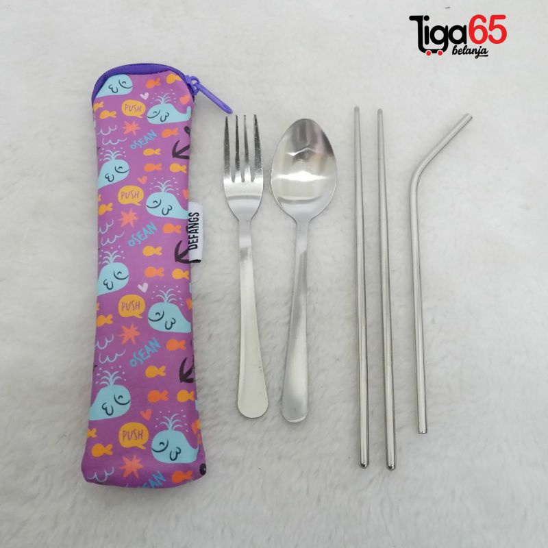 Cutlery Set / Sendok Stainless / POUCH SENDOK / SENDOK GARPU / Pouch sendok set 0003